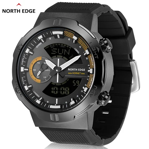 Часы NORTH EDGE HORNET Мужские Цифровые, роскошные спортивные Смарт-часы для бега, велоспорта, с подсветкой времени, водонепроницаемость 50 м