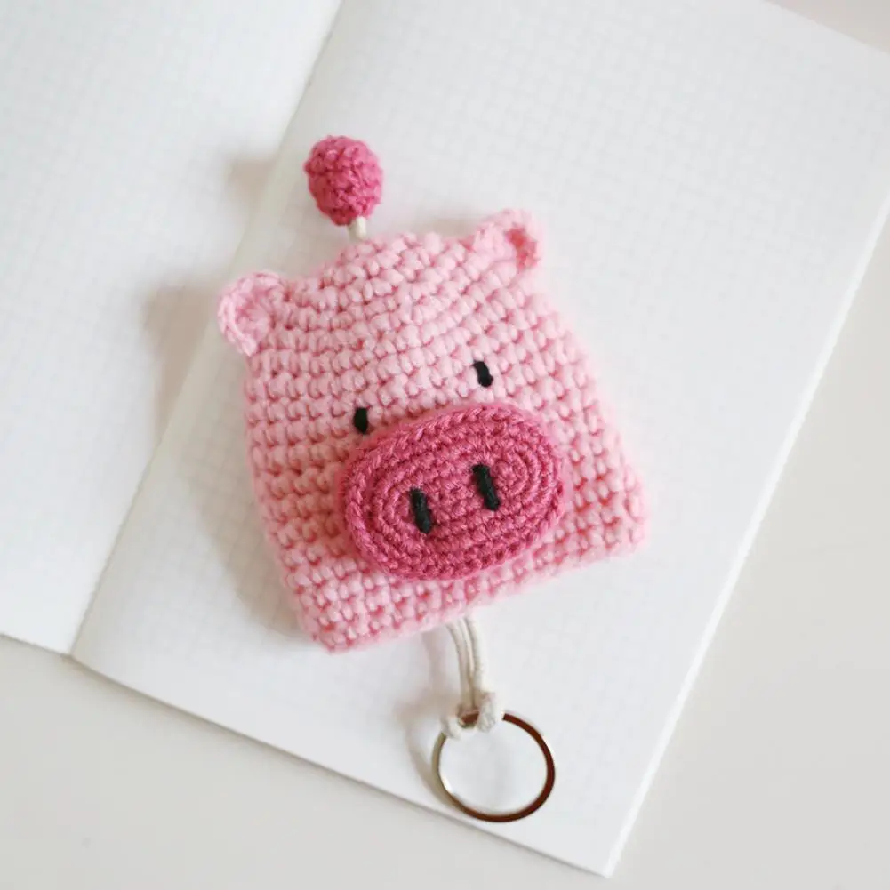 

Cartoon Knitted Key Case Cute Pull Type Key Wallet Lovely Pouch Key Key Case Pig Organizer Key Car Holder Flower Housekeepe F6R1