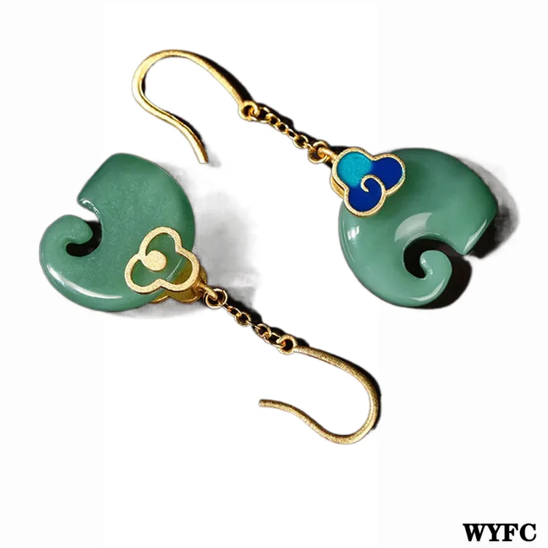 

Синтетические нефритовые винтажные универсальные нишевые серьги-гвоздики в виде слона классические темпераментные аксессуары серебро 925 ...