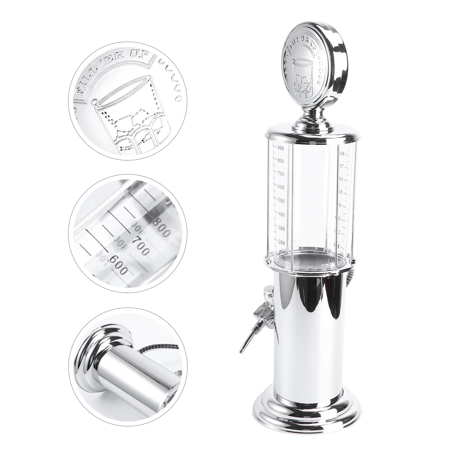 

900cc Beer Alcohol Water Soda Drink Beverage Pump Gas Station Dispenser Machine (Silver)
