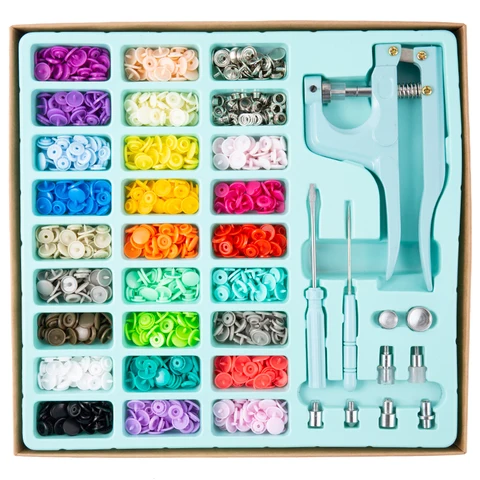 Qualität 80/270 Sets T5 -Schnappschüsse Plastikknöpfe mit Schnappzügen für Kleidungsstäbchen -Lätzchen Regenmantelhandwerk DIY Handgemachte Werkzeuge