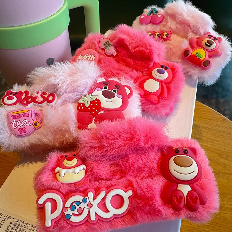 Disney lotso pink barbie-style plush hair grabs letters from the back of fruit head shark clip princess