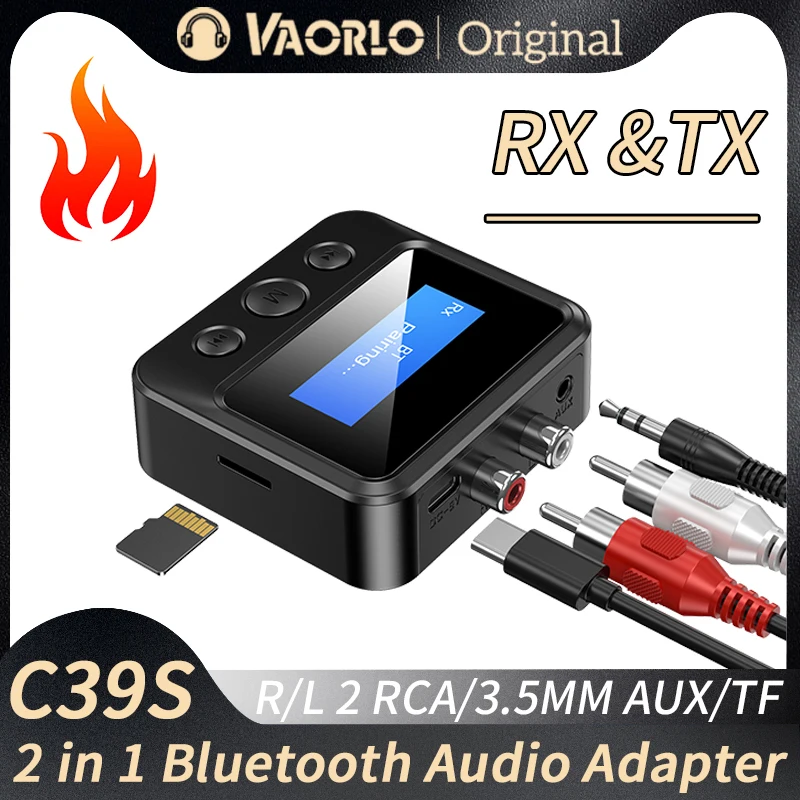 

Bluetooth 5.0 Audio Transmitter Receiver LCD Display RCA 3.5mm AUX USB Dongle Stereo Wireless Adapter For Car PC TV Headphones