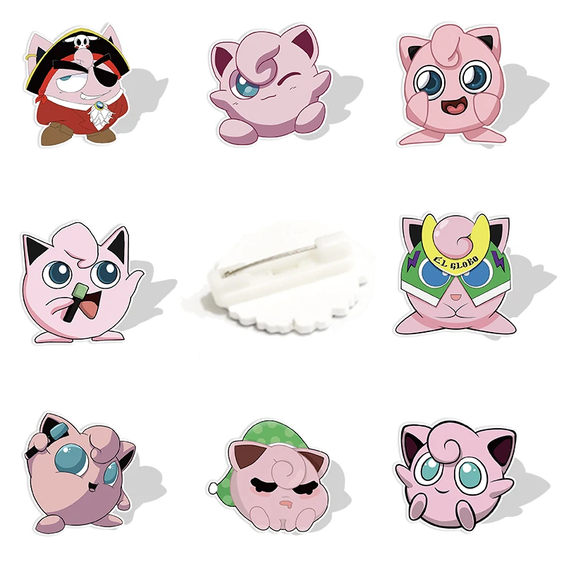 

Pokémon Cute Pink Jigglypuff Acrylic Pins Brooches Epoxy Resin Badges 2022 Anime NEW Jewelry Accessories for Kids BKM421