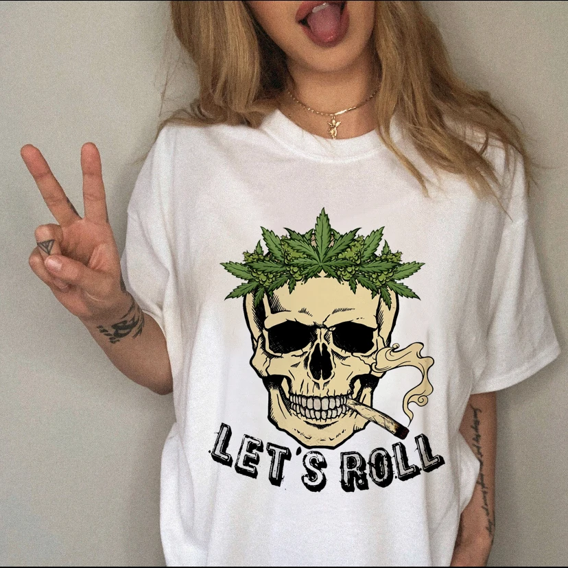 

Женская футболка с коротким рукавом, с принтом черепа, в стиле 90-х, Повседневная летняя футболка с графическим принтом, 2022