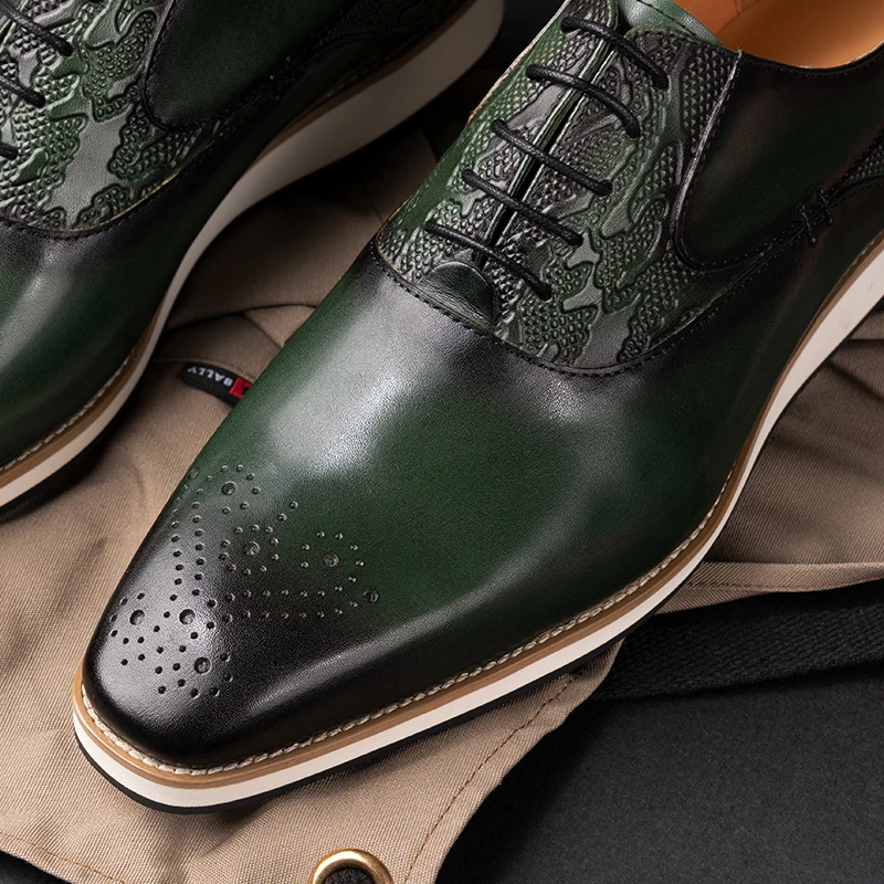 Мужские полуботинки из натуральной коровьей кожи повседневные туфли броги