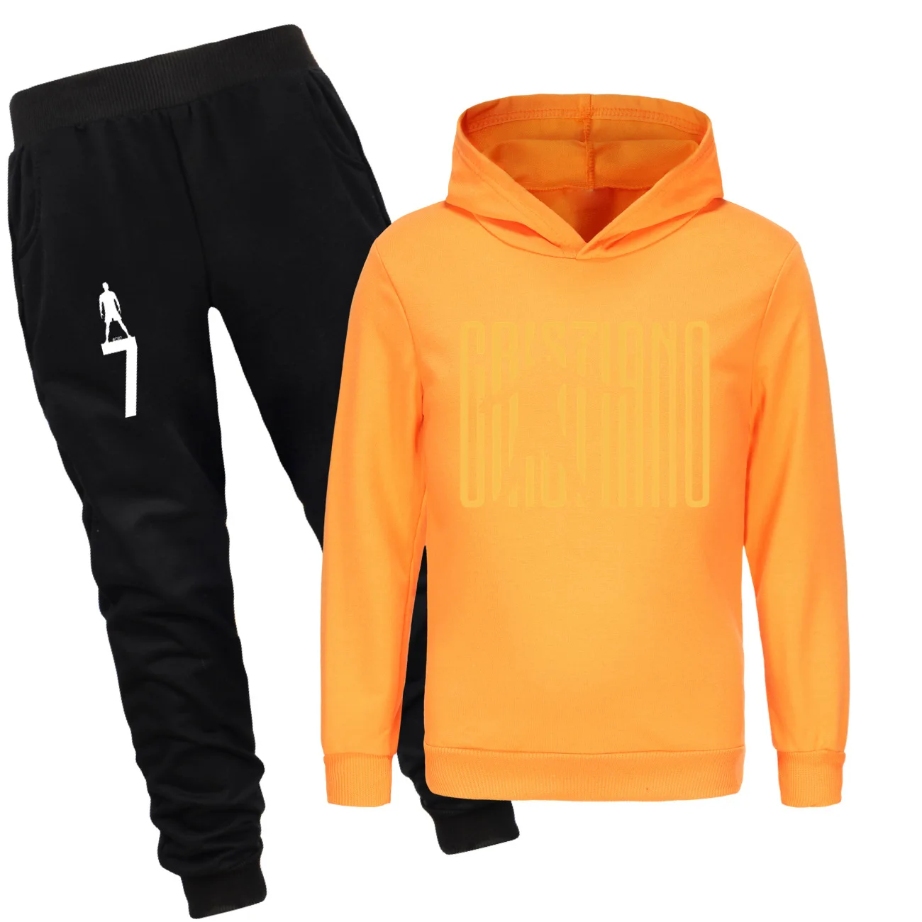 New The Best FIFA Men's Player Autumn Kid Long Sleeves Hoodies Set Boys Football CR7S Print Sweatershirt Baby Girl Costume