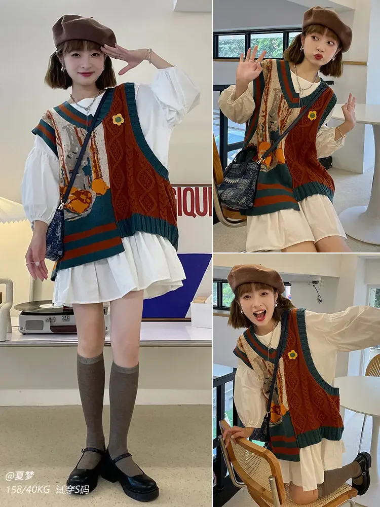 Gaganight женский художественный цветной контрастный жилет без рукавов с v-образным