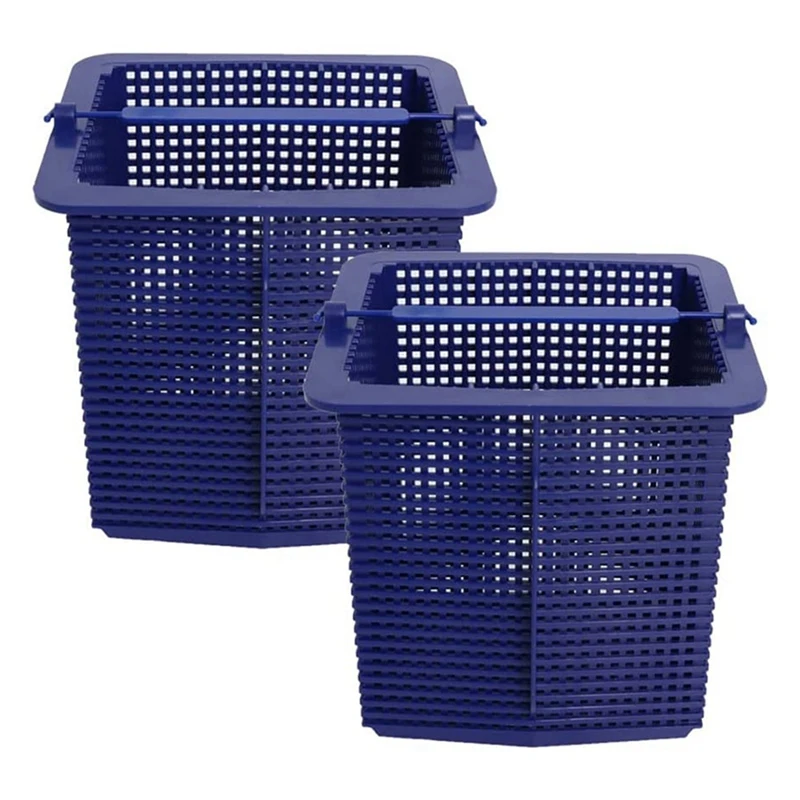 

2 Pack Pool Skimmer Basket For Hayward Super Pump Strainer Basket Blue With Handles SP2607X10, SP1615X20 SPX1600M