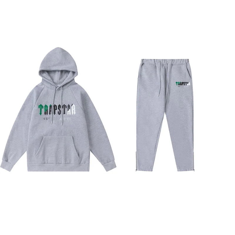 

2 Piece Set Trapstar London Brand Hoodies Suit Towel Embroidered Gradient Letter High Quality Sweatshirt Joggers Fleece Pullover