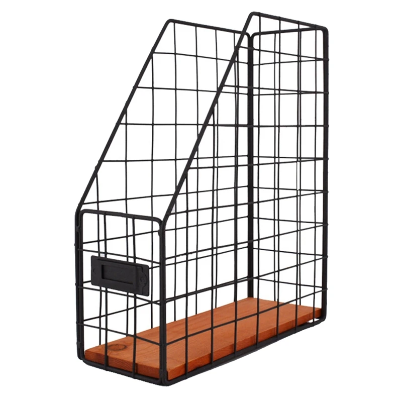 

NEW-Multifunctional Office Desktop Oblique File Storage Rack Wrought Iron Letter Storage