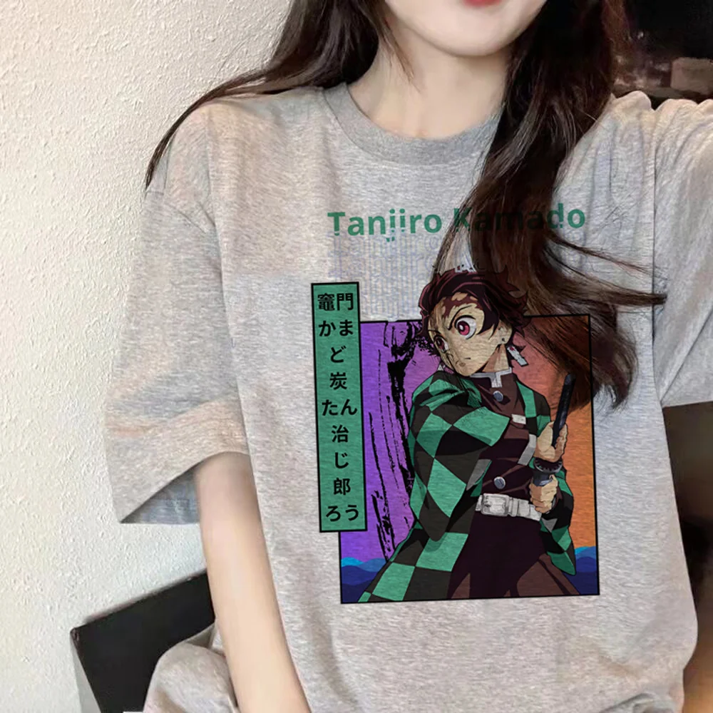 

demon slayer t shirt women streetwear top girl graphic streetwear comic clothing