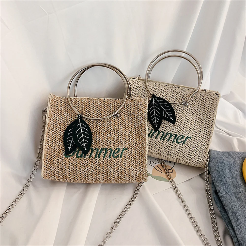 

Summer small bag new Korean version of the wild one-shoulder straw woven fashion casual messenger ladies small square bag