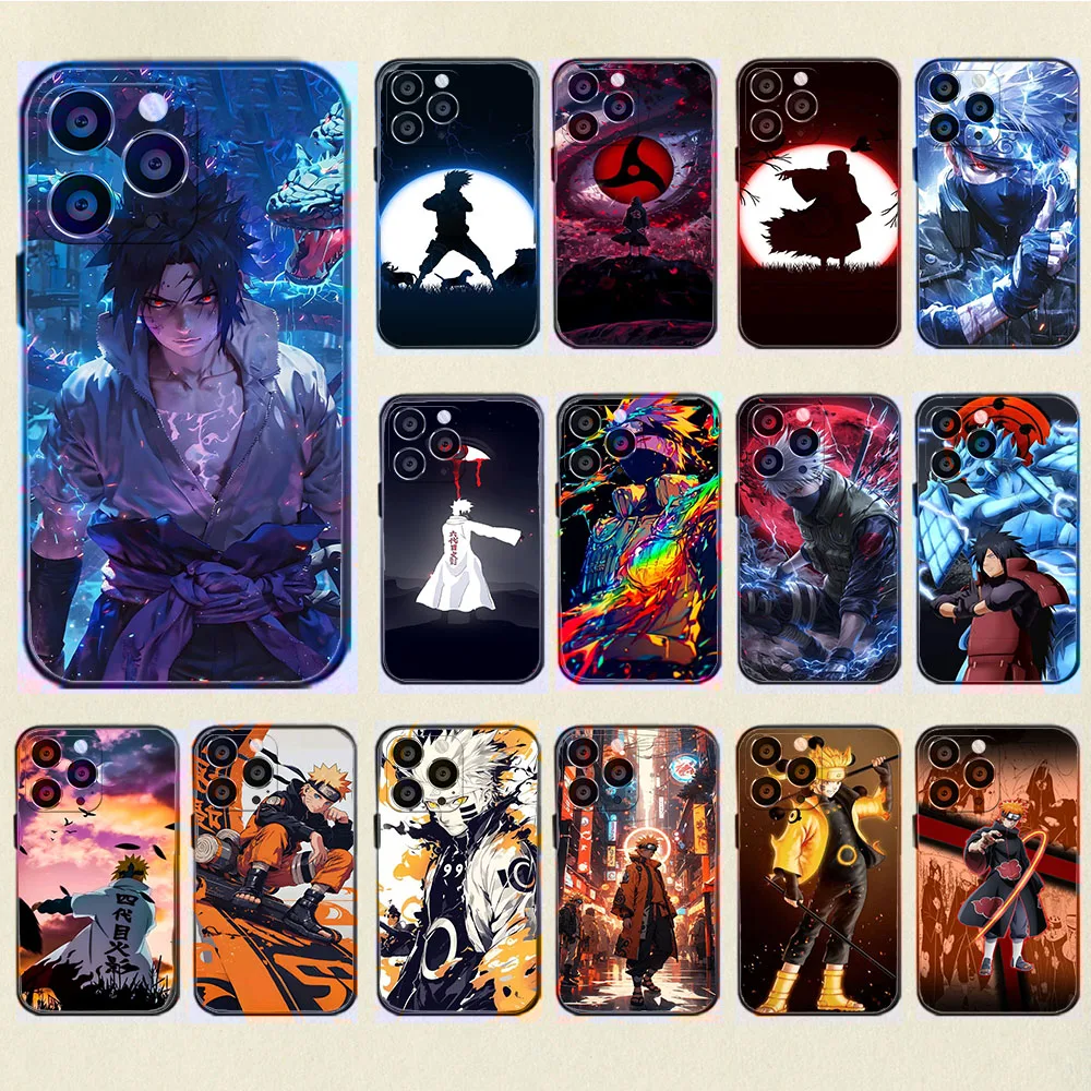 Чехол WRB-16 Naruto Black Eagle Eye из ТПУ для iPhone 11 12 13 14 15 Pro Plus Max