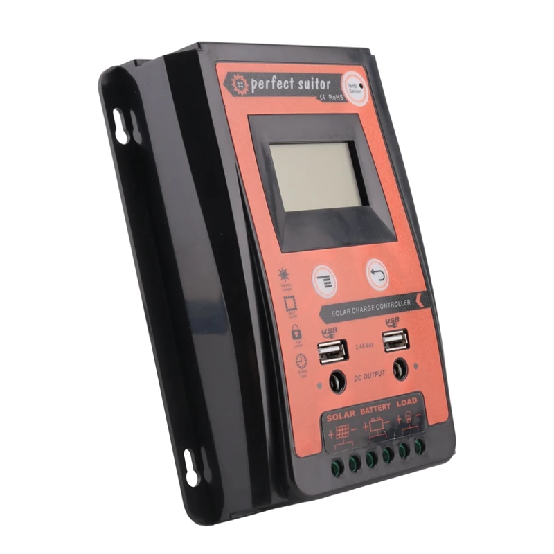 Контроллер заряда солнечной батареи 30 А MPPT PWM 12 В 24 регулятор панели с двумя