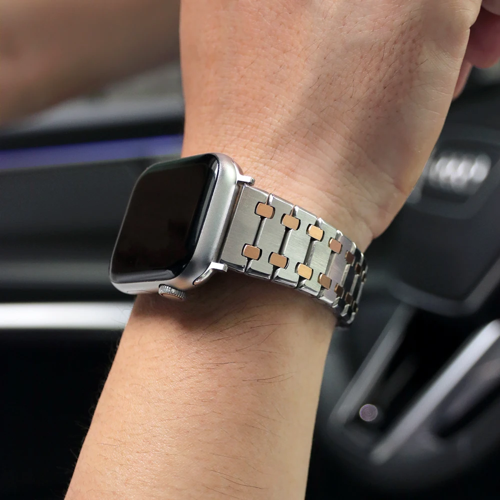 Business Watch Strap Bracelet For Apple Watch Band 7 45mm 44mm 42mm 38mm Metal Straps For iwatch Series 6 SE 5 4 3 2 Accessories