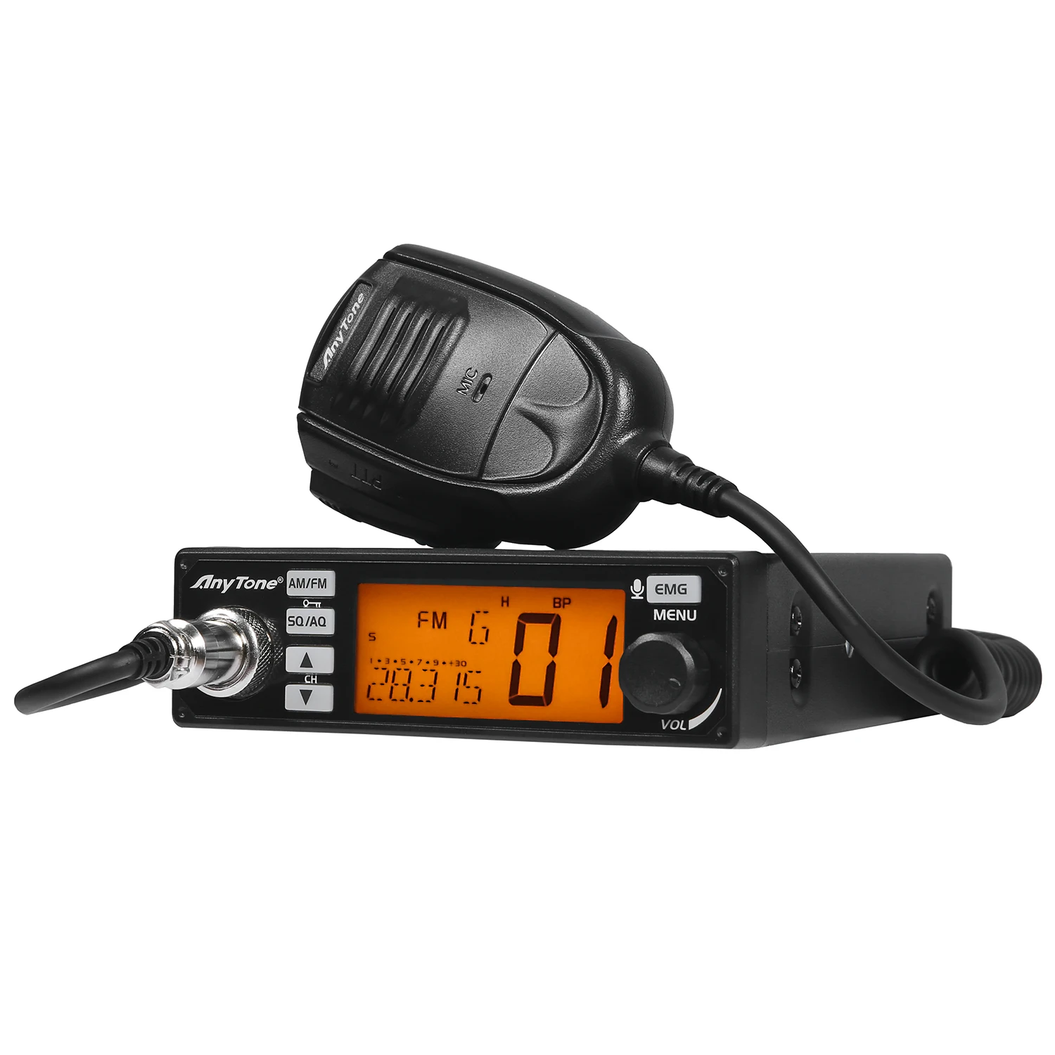 AnyTone AT-500M AM FM 10 Meter 24.715~30.105MHz with VOX,RB,NB,Scan,Dual-watch,HI-CUT,7 Color Display,Amateur Radio For Truckers enlarge