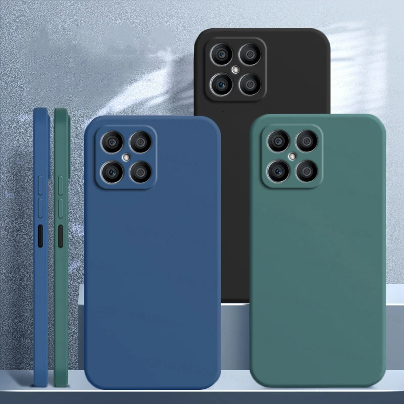 

For Honor X8 Case Liquid Silicone Rubber Square Case For Honor X8 X9 5G 60 50 Lite Cover Soft TPU Phone Back Cover For Honor X8