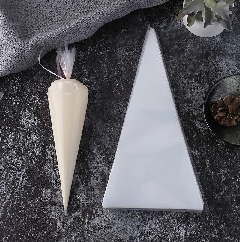 50 шт. пластиковые прозрачные пакеты для конфет целлофановые треугольные закусок