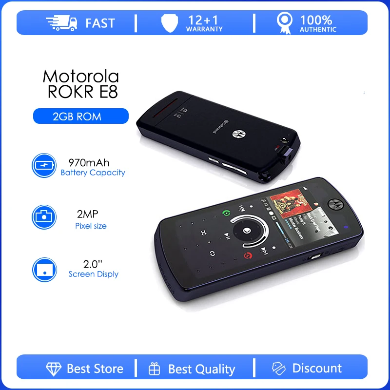 

Motorola ROKR E8 восстановленная разблокированная клавиатура оригинальный телефон Motorola E8 2,2 дюйма МП GSM 2G/3G дешевая стандартная Бесплатная доставк...