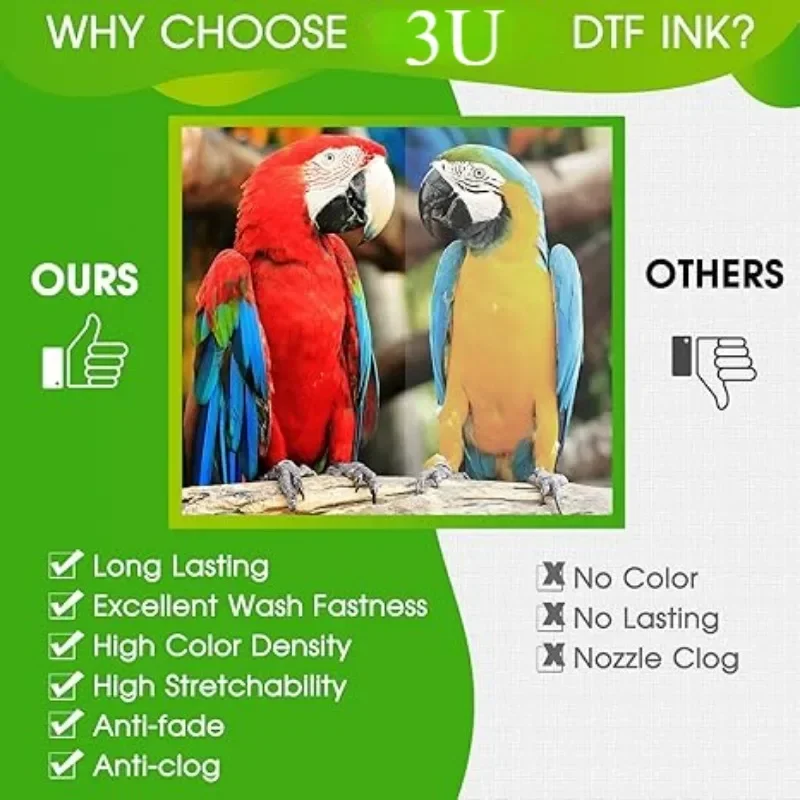 Фото 3U DTF чернильная теплопередающая пленка для печатающей головки Epson ET8550 ET8500 ET2800 XP15000 XP600 L1800 L800 R1800 R1900 №2