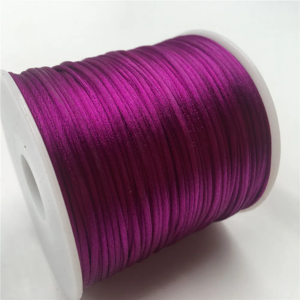 

1MM 20/50meters/Roll Red Purple Chinese Knot Cord Macrame Silk Strong Braided Satin Rope DIY Making Beading Thread Wire