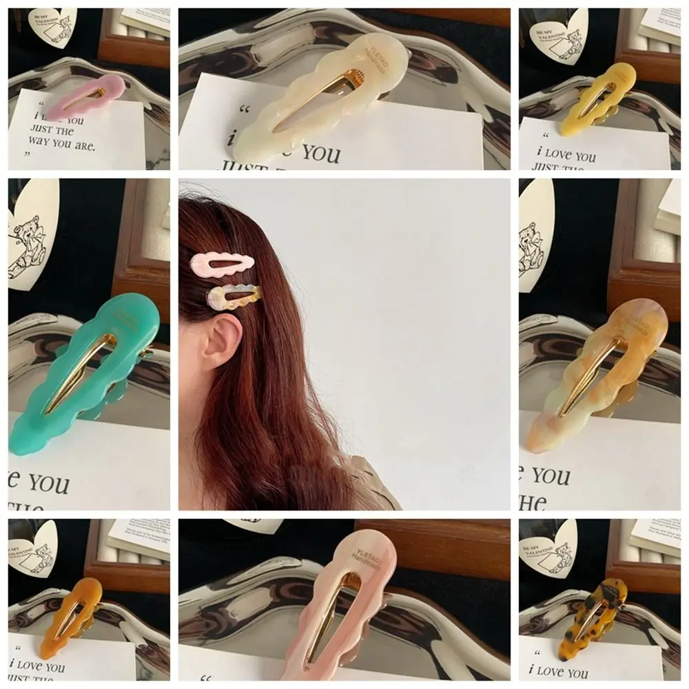 

Hollow Acetic Acid Duckbill Clip Cute Small Hair Clip Water Drop Geometry Side Clip Travel
