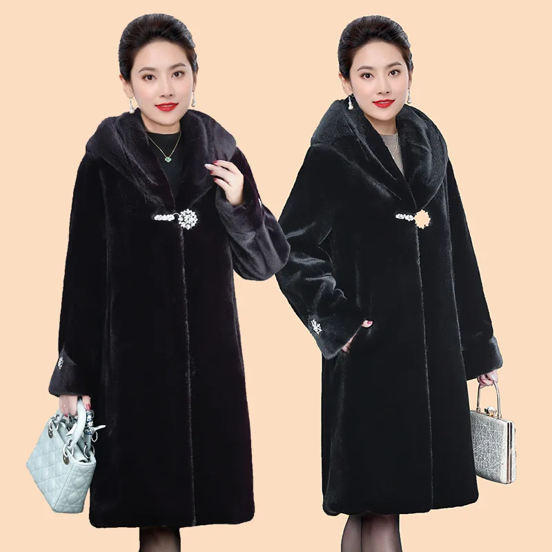 Natural Fur Coats Winter Women Mink Fur Coat Female Genuine Leather Jackets Ladies Oversize Warm Thick Detachable Long 2020 New