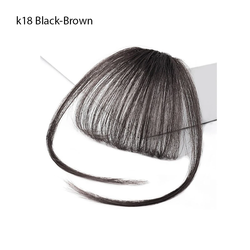 Clip In Air Bangs Thin Fake Fringes Natural Straigth Synthetic Neat Hair Bang Accessories For Girls Invisible Natural 4 Colors images - 6