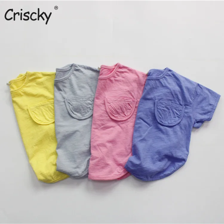 

Criscky New Summer Casual Cotton Children Clothes Kids Fashion Solid Girls Tees T-shirt Short Sleeve Cotton Boys Tops