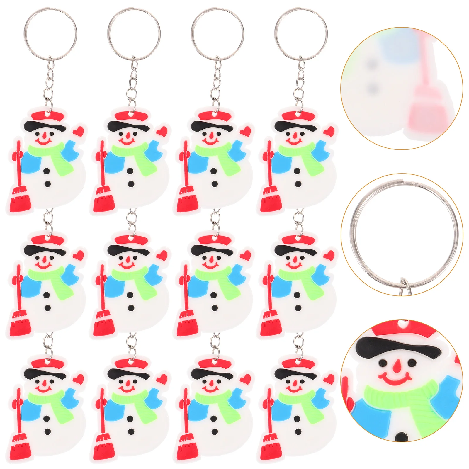 

12/24Pcs Christmas Themed Key Rings Cartoon Pattern Santa Claus Pendant Key Chains Party Favors (Random Pattern)