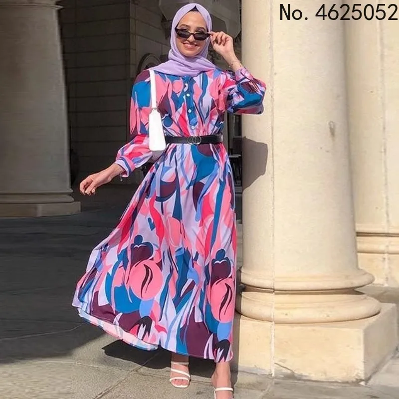 

Платья в африканском стиле для женщин, элегантное платье с длинным рукавом, новинка весны 2022, модное приталенное платье макси с цветочным пр...