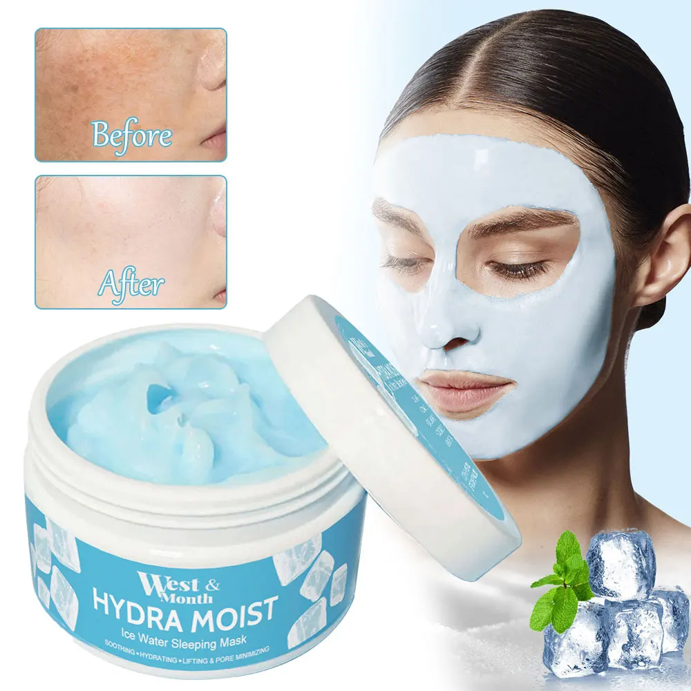 

Увлажняющая ледяная маска для сна Hydra 100 г Отбеливающая увлажняющая маска для ночного ремонта маска для лица для первой помощи маска для сна ...