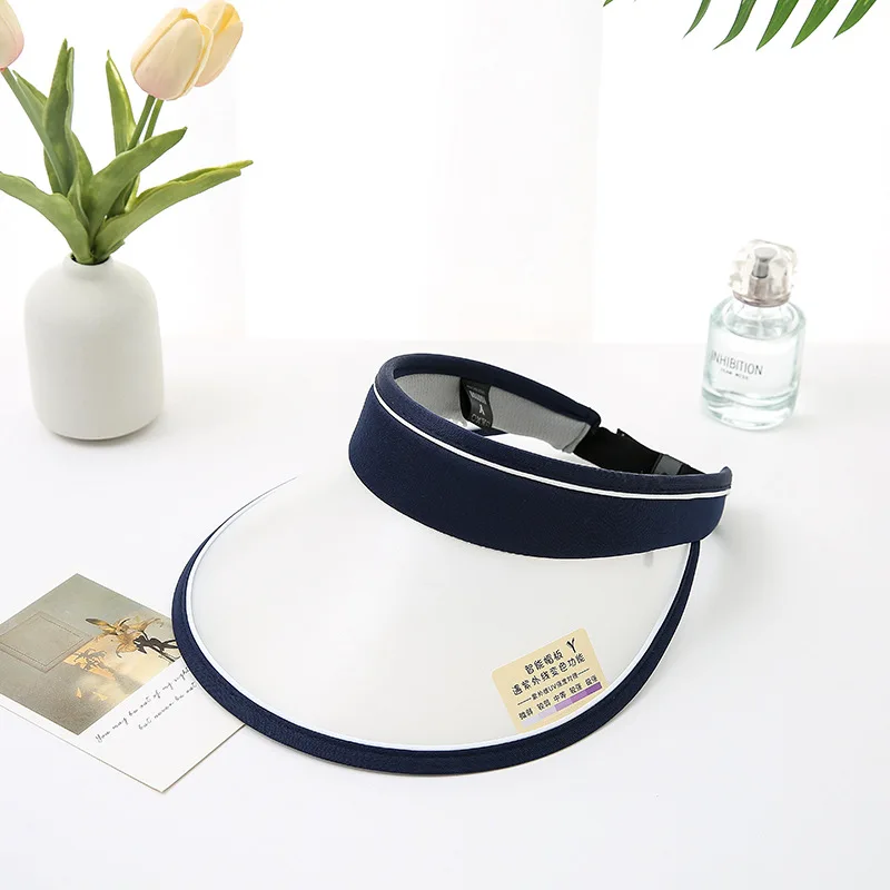 

Summer Visor Sun Hat for Women UV Sunscreen Floppy Cap Female Outdoor Baseball Hat with Polyester Color-Changing Empty Top Cap