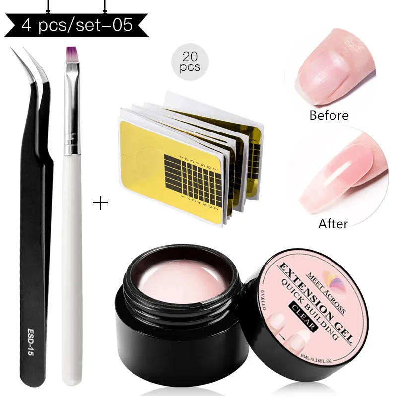 Набор Быстросъемных гелей для ногтей 6 цветов акриловый УФ-гель пальцев