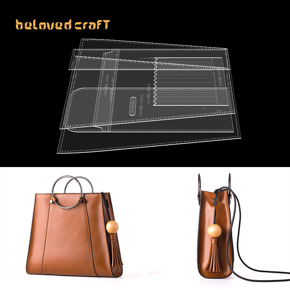 

BelovedCraft-изготовление кожаных сумок с акриловыми шаблонами для сумки большой вместимости, сумка на одно плечо, сумка для путешествий