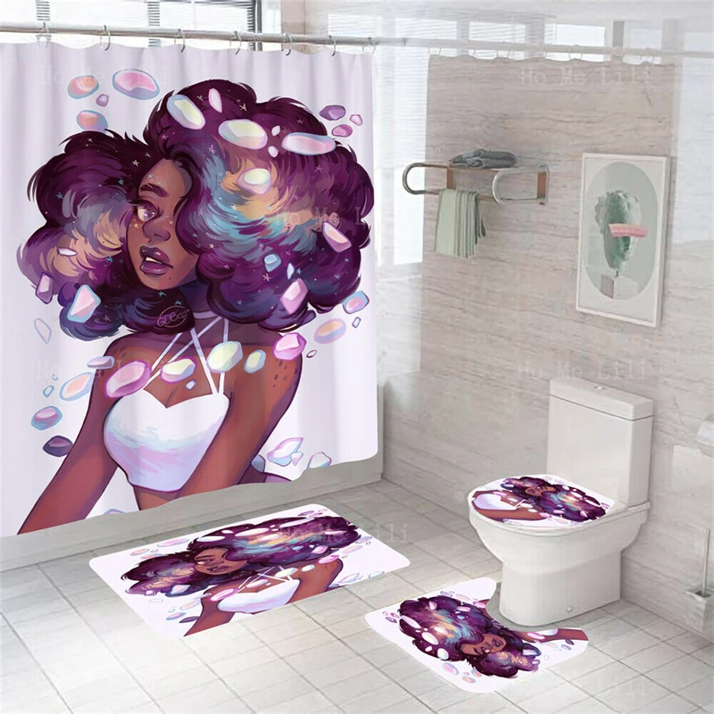 Набор штор для душа африканской женщины ковер ванной коврики туалета