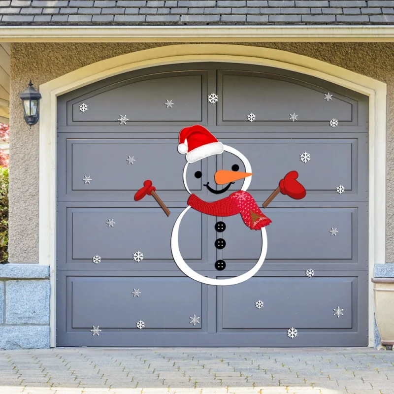 

[Wall Ornament] X011 Cross-Border Christmas Large Size Garage Stickers Door Sticker Santa Snowman Holiday Decoration PVC Wall St