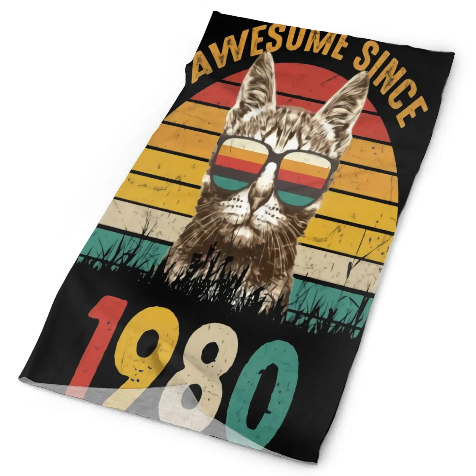 

Потрясающая с 1980 года, Мужская бандана на 40-й день рождения с котом, маска для мужчин, маска для лица, для рыбалки, искусственный лыжный мужск...