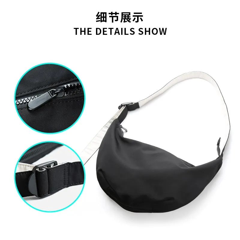 2023 Men's Sling Bag Casual Lightweights Zip Oxford Durable Travel Phone Chest Bag Waterproof Soft Multifunction For Youth