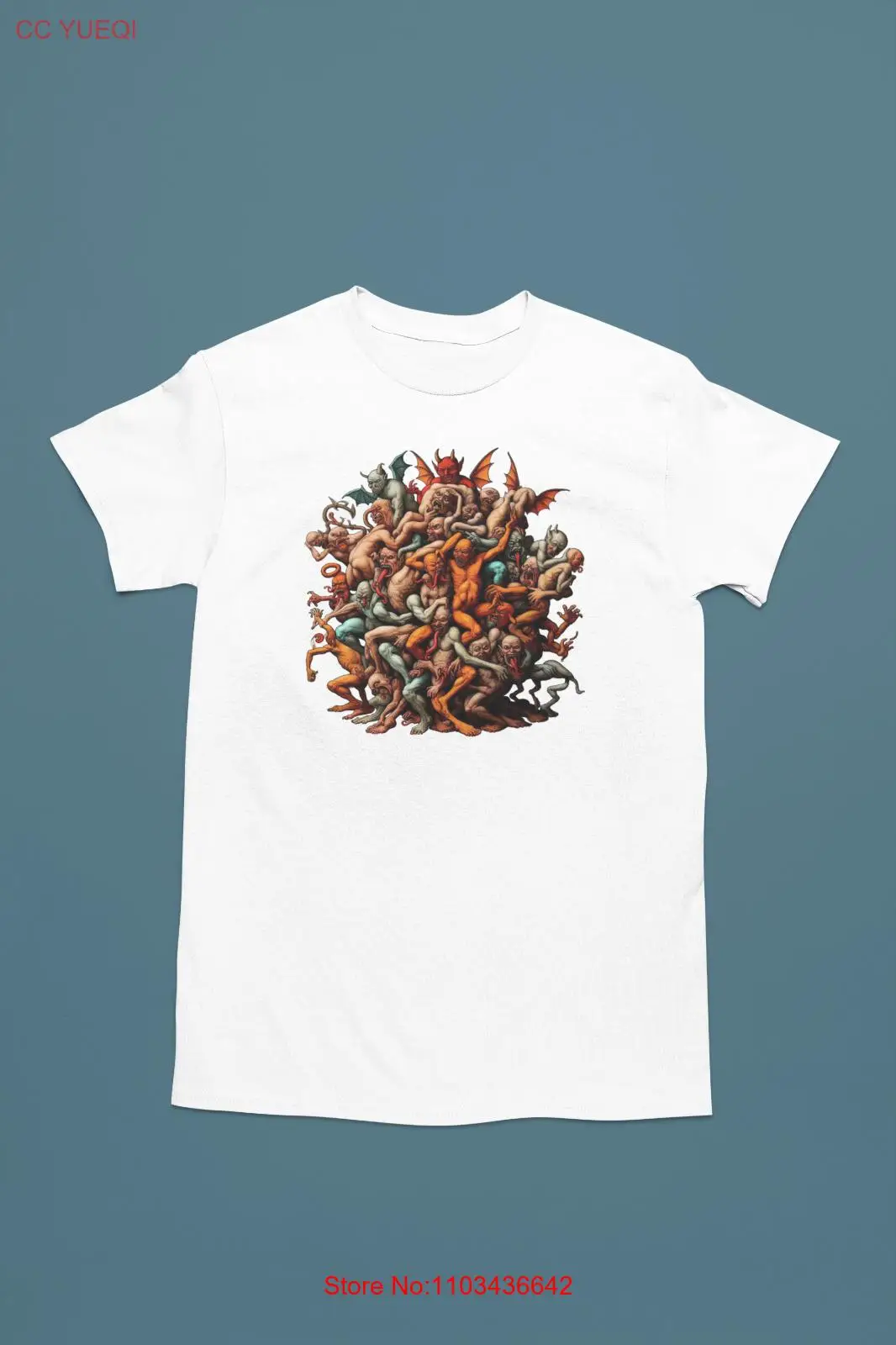 Мужская хлопковая футболка унисекс с принтом злых галлюцинаций