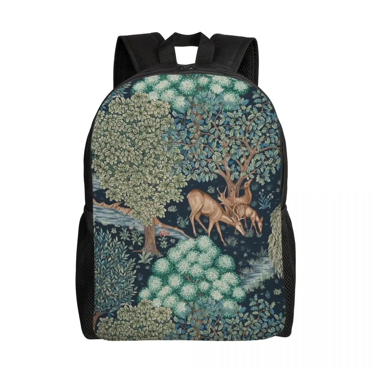 

William Morris Deer Laptop Backpack Women Men Casual Bookbag for School College Student Textile Pattern Bag