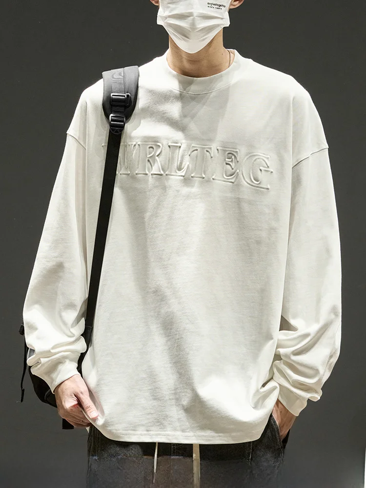 Рубашка мужская с длинным рукавом модная брендовая Тяжелая хлопковая свободная