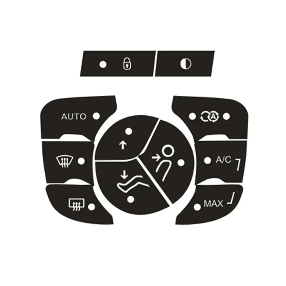 

Наклейка для ремонта кнопки для C4 2014-2018, кнопка управления кондиционером, изношенный ремонтный комплект, наклейки, авто виниловые черные кнопки, наклейки