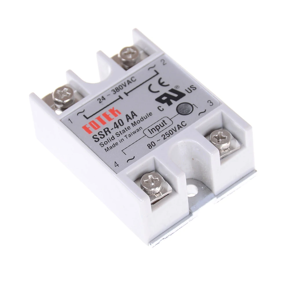 

SSR-40AA 40A AC Control Actually 80-250VAC TO 24-380VAC SSR 40AA H Relay Solid State Resistance Regulator Solid State Relay