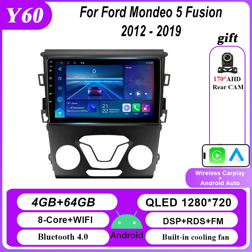 

Стерео радио Android 15 для Ford Mondeo 5 Fusion 2012-2019, автомультимедийный видеоплеер, GPS 4G + Wi-Fi, головное устройство Carplay NO 2DIN
