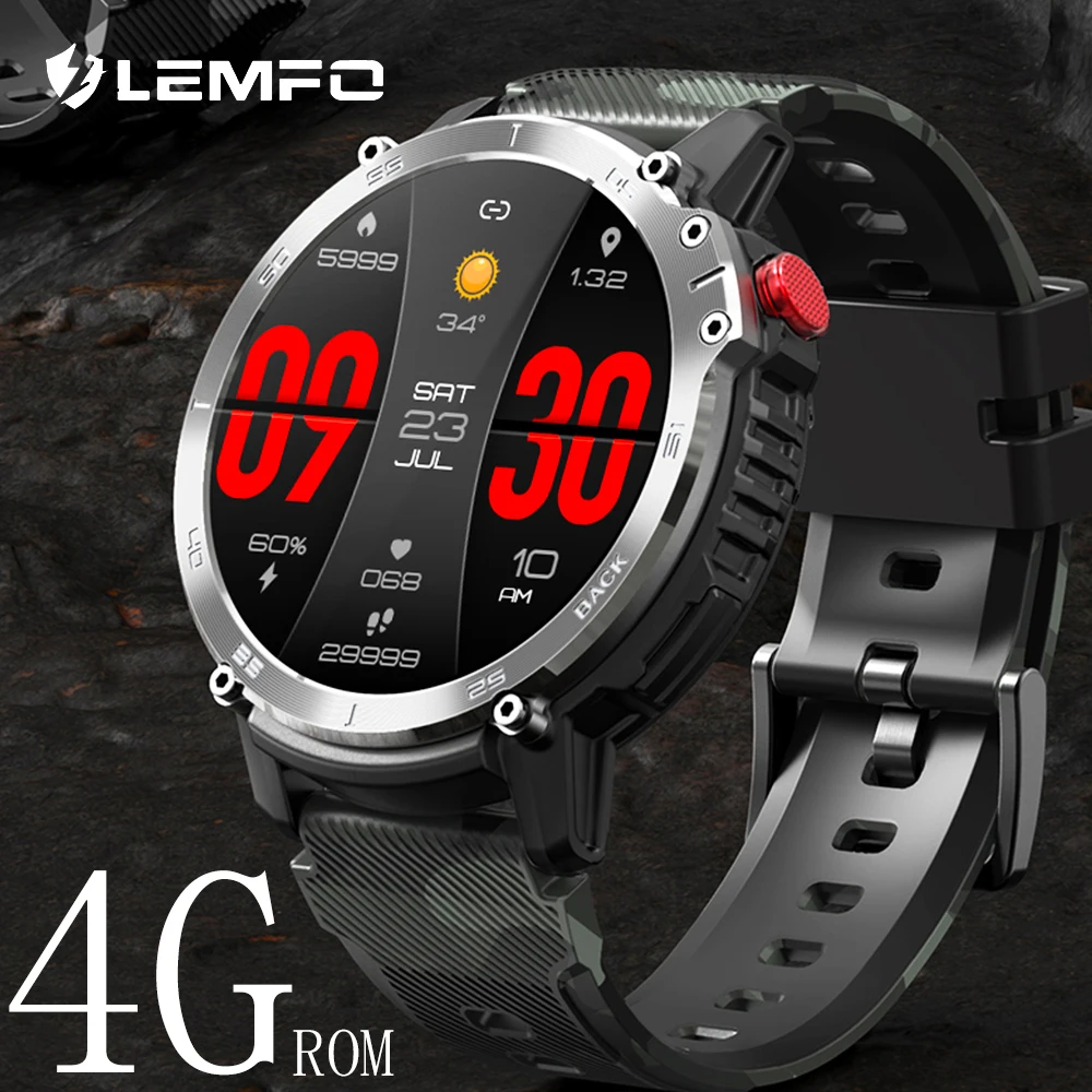 LEMFO часы мужские наручные C22 smartwatch 4G ROM 1G RAM смарт 400mAh sports watches IP68 waterproof Bluetooth call