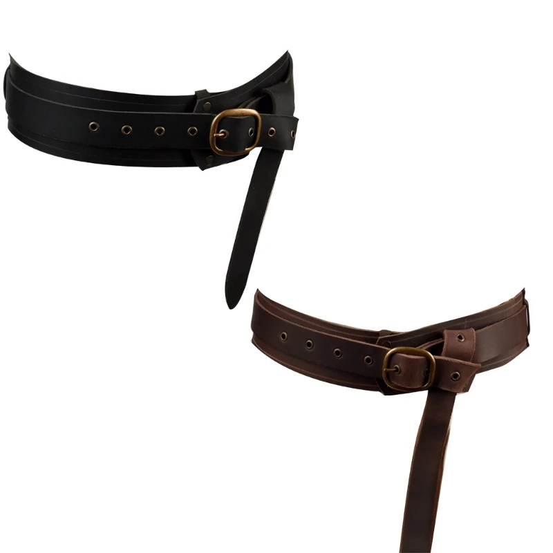

Wear-resistant Adult Waist Belts with Pin Buckle Medieval Style PU Waistband