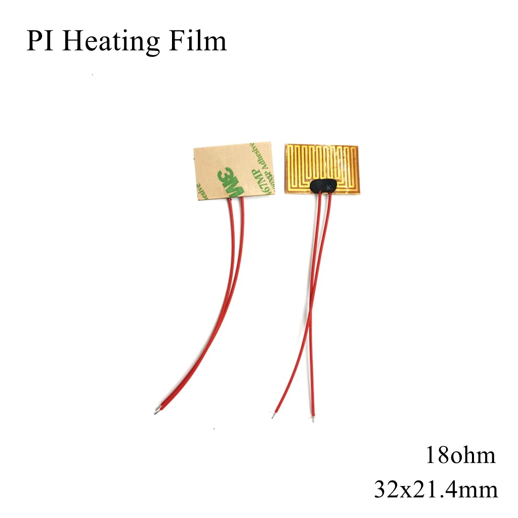 

32x21.4mm 5V 12V 24V 110V 220V PI Heating Film Polyimide Adhesive Electric Heater Plate Panel Pad Mat Fuel Foil Oil Engine Tank