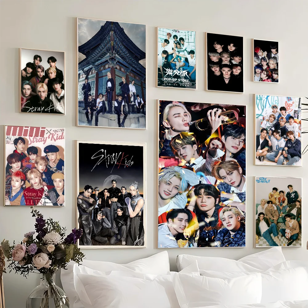 Kpop S-Stray детские липкие постеры с фильмами винтажные комнаты домашний бар кафе
